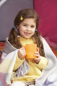 Girl Holding Cup of hot Cocoa