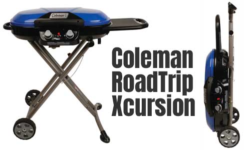 Coleman Roadtrip Xcursion Folds Flat for Easy Transport on Wheels