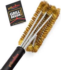Brass Grill Brush that Won't Scratch or Damage Coleman Roadtrip Ceramic Grill Grates