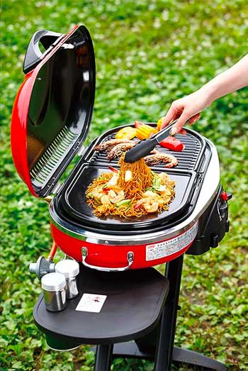 Cooking on a Coleman Roadtrip LXE with Griddle Accessory